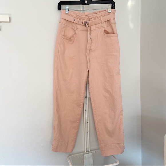 🌼GAP Pink PaperBag Tie Waist Pants -Size 4 - Picture 2 of 8